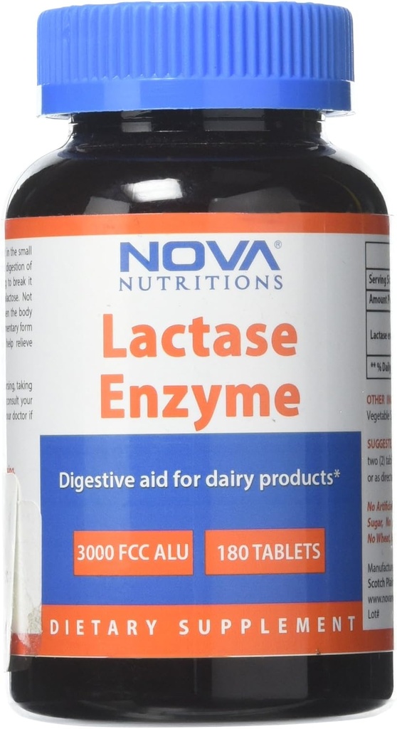 Нова Nutritions Lactase Enzyme 3000 FCC ALU 180 Таблетки