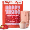Happy Viking Plant-Based Protein Powder +100 Superfoods Strawberry Meal Replacement Shake, Created by Venus Williams, 30g Plant Protein, 10g Fiber, Vegan, Gluten-Free, Non-GMO,15 Meals