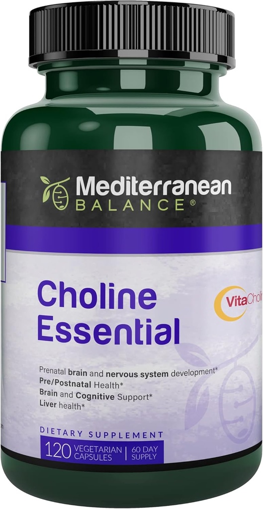 Choline, Prenatal Brain dan Cognitive Dukung Vitamin, Kosher, Vegetarian, Choline Supplemen Hamil dan Perempuan Nursing, 550mg dari Choline per Serving, 60 Hari Suppply