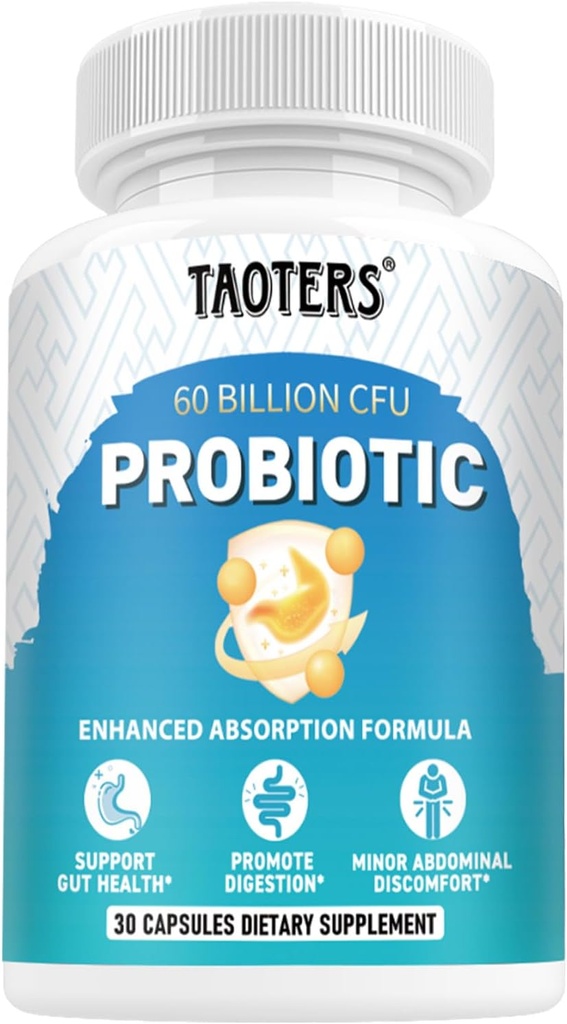 Probiotics for Digestive Health, 60 Billion CFU - 10 Strains | Prebiotics and Probiotics - Immune & Gut Health for Women & Men | Supports pH Balance, Diarrhea, Gas & Bloating | 30 Capsules