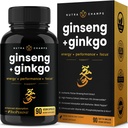 NutraChamps Koreański czerwony Panax Ginseng Kapsułki 124; Extra Siła Ginsenozydy dla energii, Focus, Performance, Witalność i Wsparcie immunologiczne 124; Koreański Czerwony Ginseng Root Extract (90, Premium Gold)