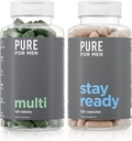 Pure for Men orixinal Stay Ready Fiber Supplement (120 cápsulas) + Vegan Multivitamina (120 cápsulas)