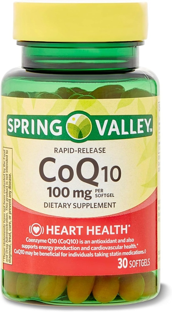 Suplemento dietético CoQ10 de liberación rápida, 100 mg, 30 conteo
