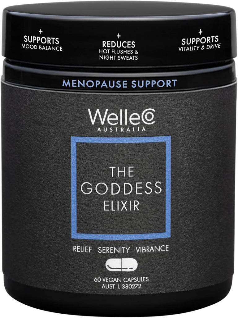 BéeCo The Goddess Ressaca, Menopausa suplementari per a Dones amb Vitex, Claver & Btaminades, ajuda el balanç Hormone, Nit Sweats i Lloe Flashes Regee, 60 Capesules