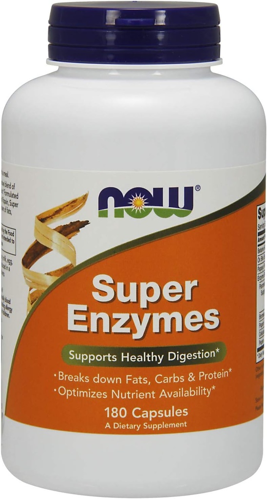 Suplemen SEKARANG, Super Enzymes, Formulasikan dengan Bromelain, Ox Bile, Pankretin dan Papain, Super Enzymes, 180 Kapsul