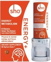 SHO Vegan Energy+ Focus Supplement Kit - Matcha Green Tea Extract, Methylated B Complex, B bitamina eta Caffeine Natural Energy Booster Crash gabe, Jitters for Men and Women - 60 Pills Refill Bottle