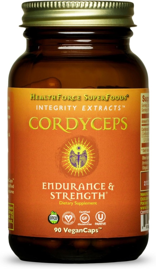 健康力量 超级食品 完整性 提取 Cordyceps - Capsules - 90 Vegan Capsules