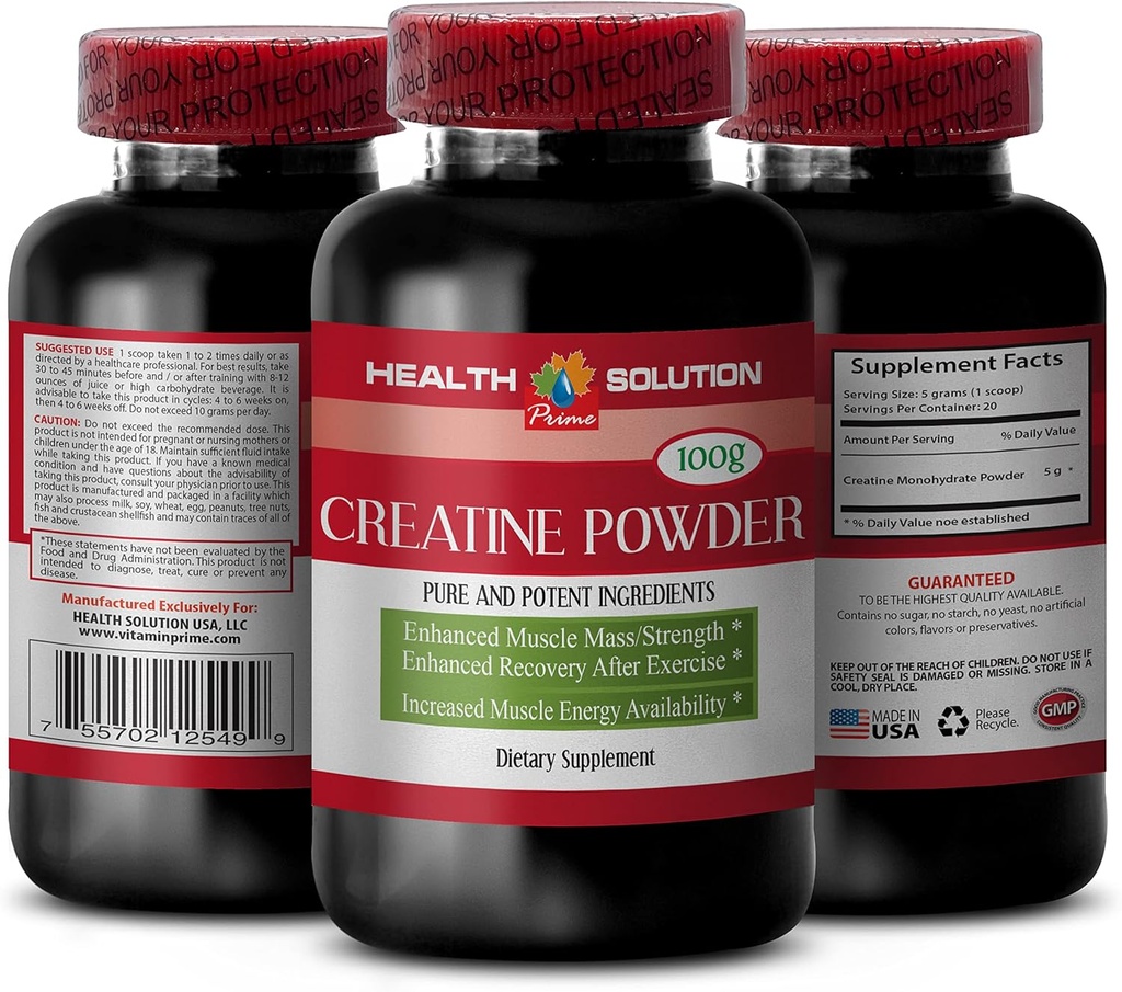 Creatine monohidrat organik - CREATINE POWDER 100g - meningkatkan pertumbuhan otot - creatine monohidrat bubuk - creatine mikronized monohidrat - creatine monohidrenat bubuk 5g - mikronized creatine 1 Bot