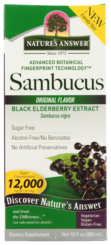 Nature's Answer Sambucus Elderberry Syrup 16 Ounce | Great Tasting Immune Support Supplement | Antioxidant, Vegan, Gluten Free, Made in USA | Single Count