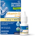 Mors Bliss organiske vitamin D-dråper - spedbarn og nyfødte - Støtter vekst og beinutvikling - enkel bruk - 400 IU Per Drop - 100 daglige serveringer