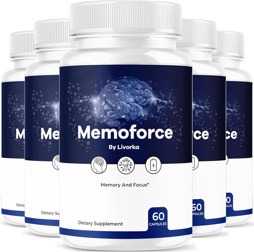 (5 Pack) Memoforce Brain Supplement - Official Memoforce Premium Formula Pills, Supporto avanzato Memo Force Brain Supplemento per benessere &amp; salute generale, Recensioni di Memoforce, 300 Capsule per 5 mesi