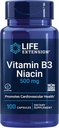 Life Extension Vitamin B3 Niacin, Zdravje srca, Holesterol & Energy Support, Gluten-free, Non-GMO, 100 kapsul