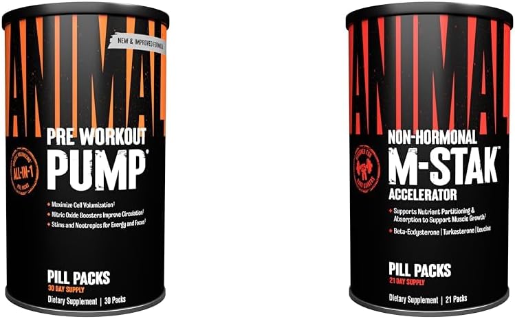 Animal Pump Preworkout (30 Conde) M-Stak Muscle Building Stack (21 Conde)