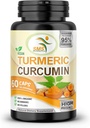 Curcumina Turmérica Pura 1000 mg Pepper Negro Extracto 95% CURCUMINOIDS,N GMO, Aumento de la absorción, Gluten Gratis, 500 mg 60 cápsulas vegetales