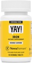 NovaFerrum Yay | Chewable Iron Supplement for barn og voksne for anemi | 18 mg jern | 90 Serveringer | Sugar Gratis | Vegansk | Glutenfri | Orange Flavor
