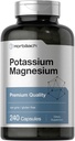 Horbäach Potassium Magnesium Supplement | 240 Capsule | Qualità Premium | Non-GMO & Gluten Free