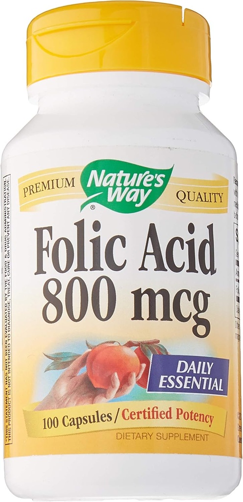 Nature 's way folic Acid - 800 mcg - 100 Capsules, 100 Count