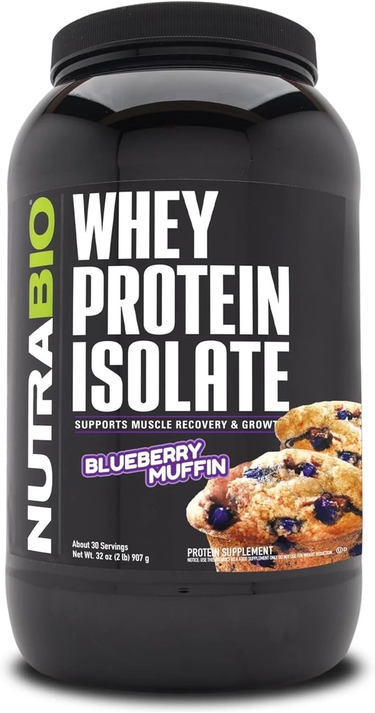 NutraBio 100% WHay Protin Protein Protember, 25g protein Protein กับโพรไฟล์ Amino December, Not-GMO, Soy & Gluten Free, Low Carb, Low Caloorie WHay Protein, Bluember, Blueballin, 2 Lbs
