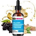 Collagen Mojo - Kadınlar ve Erkekler için sıvı Collagen,, Ashwagandha, Elderberry & L-Theanine - Saç, Skin, Nails, Ortak & Stres Desteği, Yüksek Aborpsiyon - 100.000