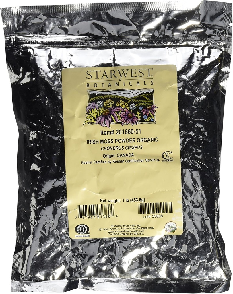 Starwest Botanicals Organic Irish Moss Powder, 1 pund