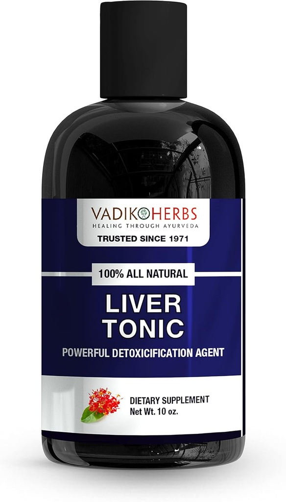 Liver Tonic by Vadik Herbs Yabrid Bebe per a Liveir Liver Liver (10oz)  Yesters de Califòrnia, Americans ~ Tested i S'ha importat per a la seguretat i la Purity ~ trusted Brand 1971