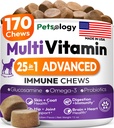 Dog Multivitamin Chewable - Dog Vitamins and Supplements with Glucosamine - 170 Chews - Hip & Joint, Pet Immune Support, Skin & Coat, Gut & Heart Health - Senior & Puppy Multivitamin Pet Supplement
