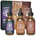 Viking Revolution Beard Oil for Men 3 Pack - Natural Mens Beard Oil Variety Set - Sandalwood, Pine and Cedar, Clary Scents - Beard Conditioning e Moisturizing for a Healthy Beard (3 Pack, 1oz)