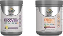 Garden of Life Vegan Organic Plant-based Workout Recovery Powder, 30 Servings, 15.7 Oz & Pre Workout Energy Powder, 40 Servings, 8.14 Oz Bundle