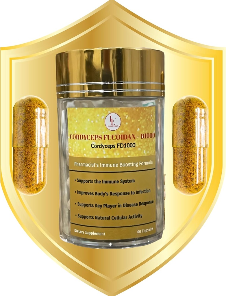 Cordyceps FD1000 Gyógyszerész Formula Cordyceps Fucoidan Vitamin D- 124; Immun Booster