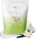 TRU Supplements Plant Temel Protein Toz, BCAA, EAA, 20g Vegan Brown Rice & Pea Protein, 100 Calories, 27 Vitamin, Yapay Flavors 25 Hizmet (Vanilla)