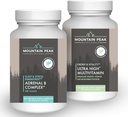 Dağ Peak Nutritionals Adrenal B Kompleksi və Ultra Yüksək Multivitamin Combo Pack - Vitamin, Multi-Mineral, & Adaptogen Support - B Vitaminlər, Probiyotikler, & Essential Nutrients - 90 & 180 Vegetarian Ca