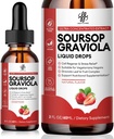 iMATCHME Soursop Graviola Drop Líquido, Soursop Bitters Líquido, Folhas de Soursop Natural e Complexo de Frutas para Bem-Estar Geral, Açúcar/Cafeína/Gluten Livre, Flavor de Morango, 2 Fl Oz