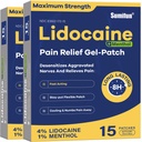 Sumifun 4% Lidocaine Patches Plus 1% Menthol - 30 Counts Maximum Strength OTC Pain Relief Patches for Back Ache Stiff Neck Joint Pain Muscle Soreness Topical Analgesic