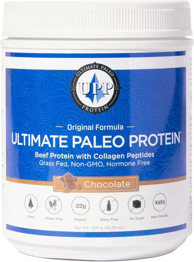 Ultimate Paleo Protein Toz | Collagen Peptides ilə Premium Çim Şərab Protein / Paleo Dostu, Gluten Pulsuz, Keto Dostu, No Süslü Sweeteners və Preservatives - Şokolad, 15 Xidmət