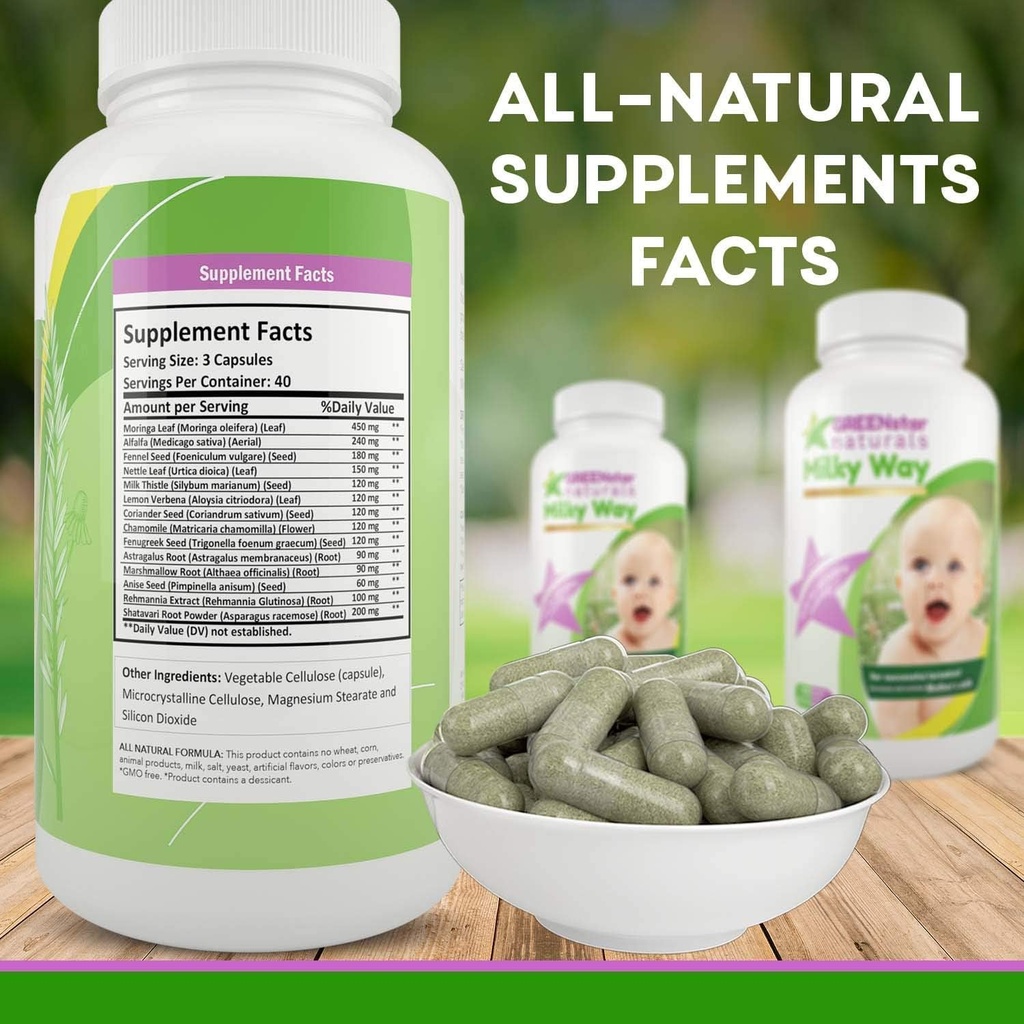 Breastfeeding Supplement Lactation Support for Increased Breast Milk, Lactation Supplement Capsules with Milk Thistle Organic Fenugreek Seeds, Breastmilk Postnatal Vitamin for Mothers.