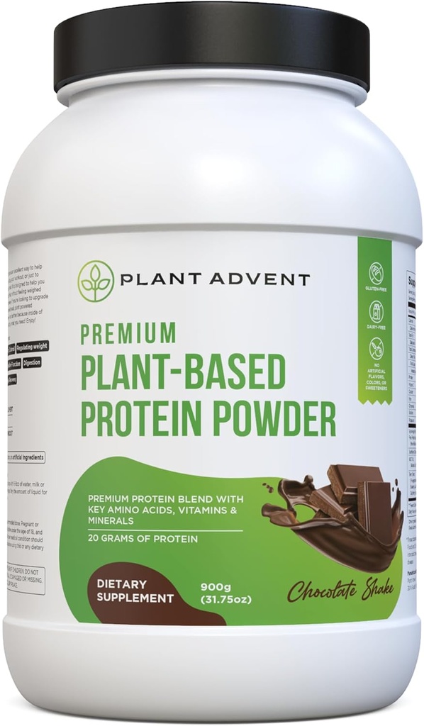 Premium Plant-Based Protein Powder - 100% Vegan, No Artificial Flavors, Gluten- Free and Dairy- Free (2 pon, Chocolate Shake)