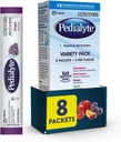 Pedialyte Electrolyte Toz | Uşaqlar və Yetişkinler üçün Hydration İçki / Pack Çeşitlilik: Grape, Strawberry Limonade, və Orange, 8 Toz Packets