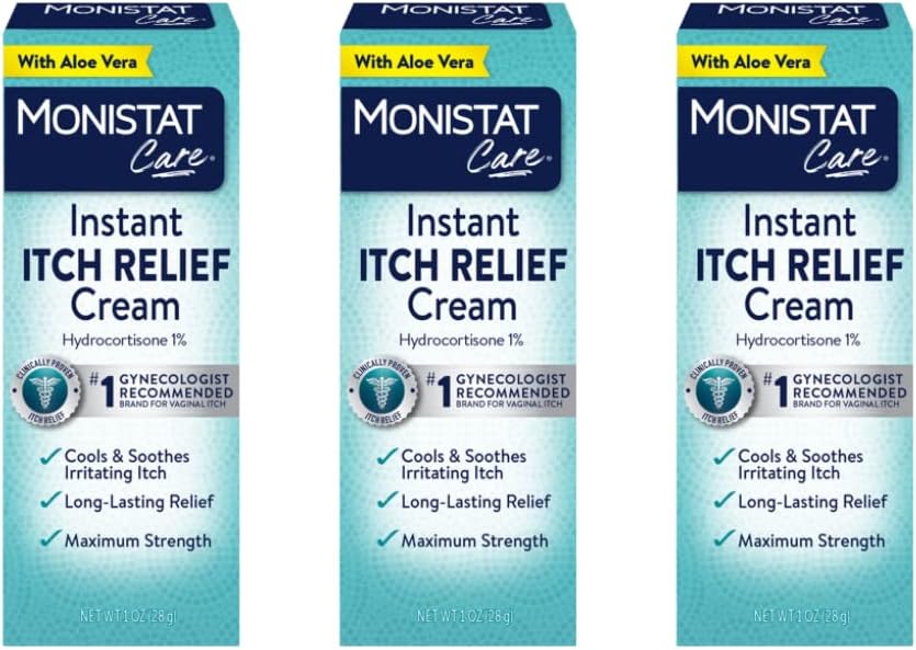 Monistat Care Instant Itch Relief Cream | Max Indarra | Cools & Soothes | Packaging May Vary | 1 Ounce Every | Pack 3