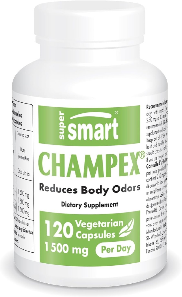 Supersmart - Champex Gomba (Agaricus Bisporus kivonat) 1500 mg / nap - Body Odor & Bad Breath Supplement - Belső dezodorizer