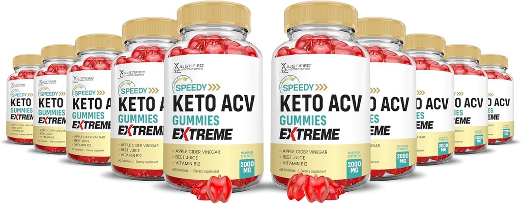 (10 Pack) Speedy Keto ACV חניכיים מתקדמות פורמולה 1000MG Speedy Ketomies Apple Cider Vinegar פורמולה עם אבקת מיץ Pomegranate B12 טבעוני non GMO 600 חניכיים