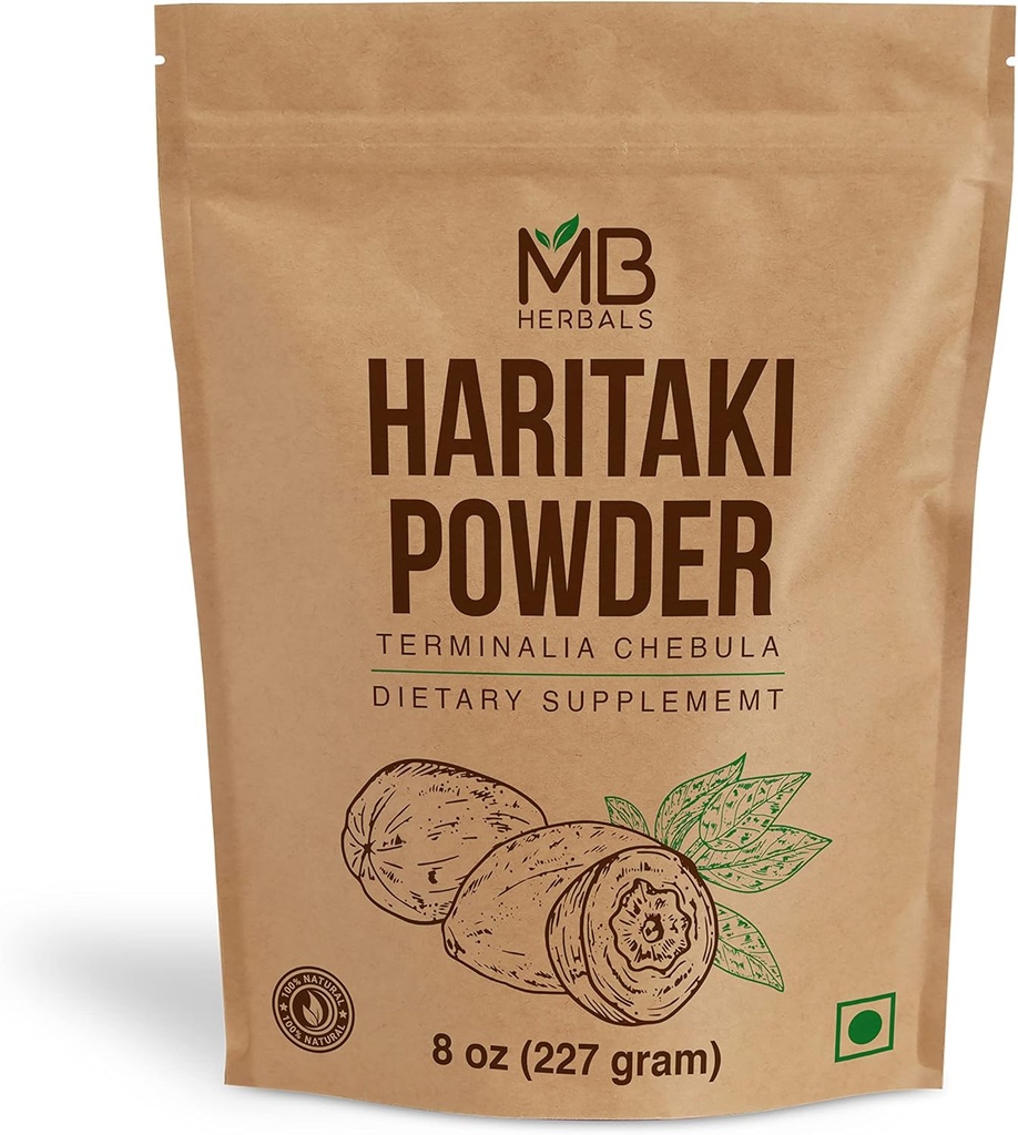 MB Herbals Haritaki Powder 8 oz / 227 gm / 0. 5 lb lb ln ln ln ln lknut Powder ia chebula Chebulc Myrobalan  Chớ Preservstives