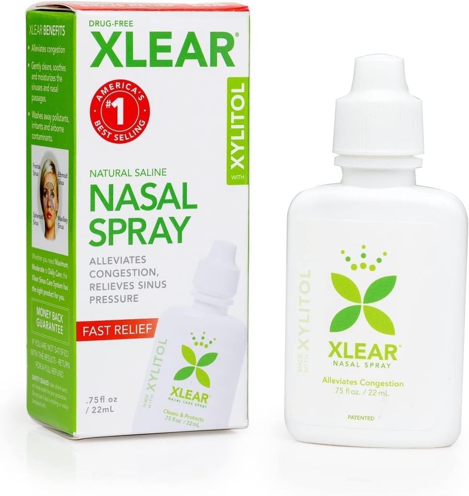 Xylitol, Nose Moisturizer for Kids and Adults, 0.75 fl oz (Pack of 1)의 Xlear Natural Saline Nasal 스프레이