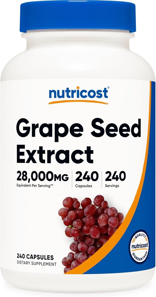 Nutricost Grape va extreure 28, 000mmg, 240 Capsule - No-GMO, Glutin Free, Vegetarian amicly