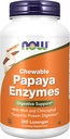 NOW Foods Supplements, Papaya Enzyme koos rahapaja ja klorofülliga, seedetrakti tugi *, 360 närimistable lozenges