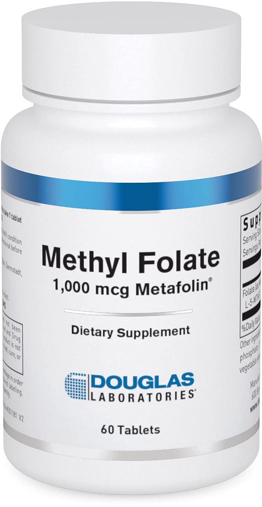 Douglas Laboratories Methyl Folate L-5-MTHF - 1,000 mcg Metafolin - Vitamin B Folate - Supports Homocysteine Metabolism & Fetal Development* - Non-GMO - 60 Tablets