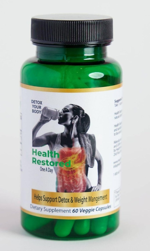 Health Restored Celovit Detox & Wellness Podpora za moške in ženske - Premium 100% Clinoptilolit Zeolit Kapsule - Dopolnilo Robust Health Support brez dodatkov