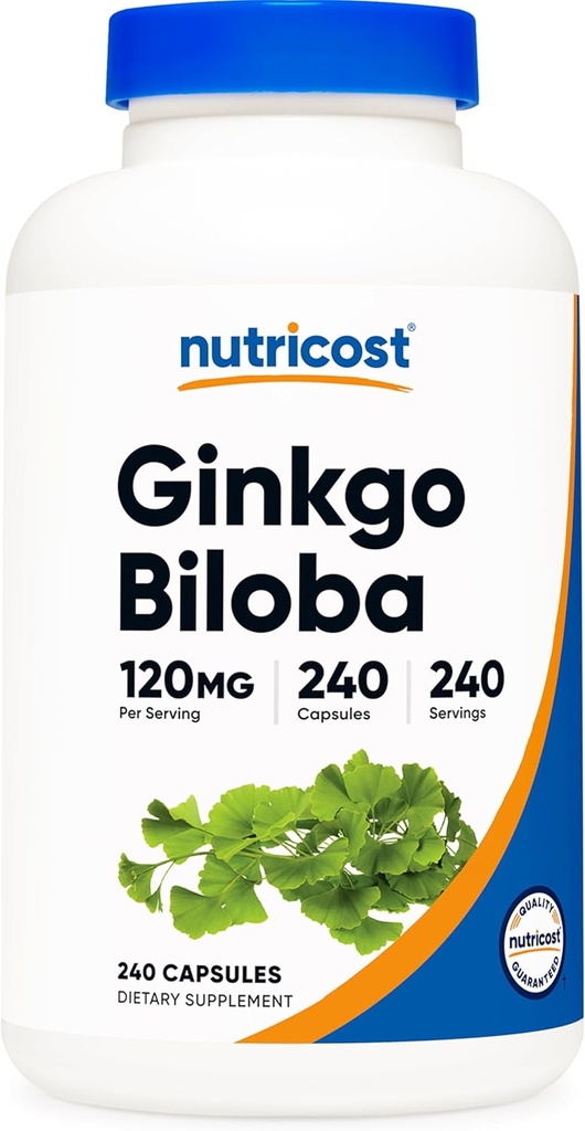 Nutricost Ginkgo Biloba 120mg, 240 Kapsul - Ekstra Kekuatan Ginkgo Biloba Extract - Gluten Free & Non- GMO