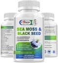 Sea Moss & Black Seed Oil Capsules, Irish Sea Moss는 Burdock Root & Bladderwrack을 사용하여 Thyroid Support, High Absorption, Immune System Support, 피부 건강을 혼합합니다.