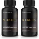 (2 packs) Capsules de NeuroTest - Supplément alimentaire NeuroTest pour les hommes, Formule quotidienne de NeuroTest pour le mieux-être global et la performance maximale, pilules de formule avancées, examens de test Neuro (120 capsules)