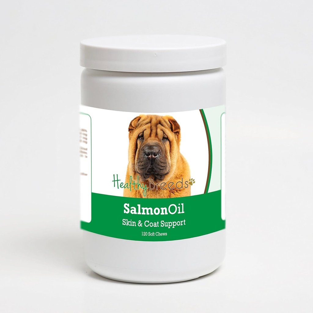 Bolas saudables Chinese Shar Pei Aceite de Salmón suave Chews 120 Conde